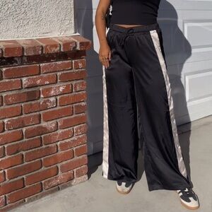 Satin track pants